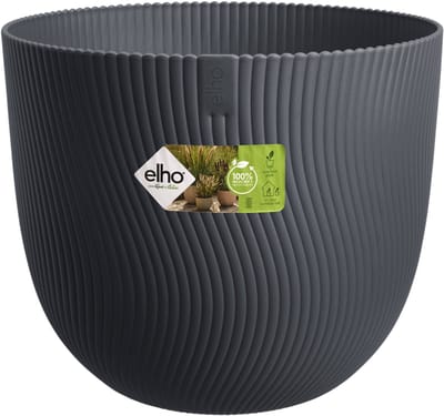 Elho Sereh Rond 30 - Bloempot voor Binnen & Buiten - 100% Gerecycled Plastic - Ø 29.5 x H 25.3 cm - Antraciet