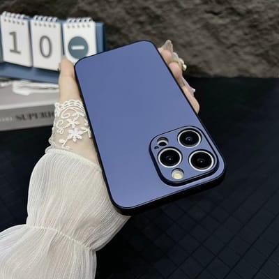 Hoesje voor iPhone 13 Pro Max, Siliconen Case, PC Anti-Vingerafdruk Hoes, Ultradun Lichtgewicht Schokbestendige Hoesje voor smartphone, Donkerblauw