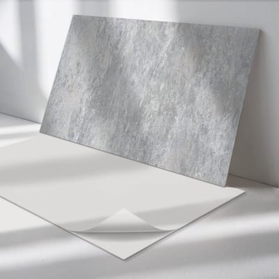 Wallfluent Vinyl Wandpaneel - Natuursteen textuur PVC Muurpaneel - 100 cm x 50 cm - Grijs PVC wandpaneel - 1 stuk - Rechthoekig Wandbekleding Vinyl - Texturen Wandpaneel - Zelfklevende Wandbekleding - Wandpaneel Keuken en Badkamer