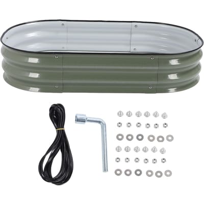 Kit de jardin surélevé pour légumes et fleurs, jardinière surélevée, jardinières surélevées, extérieur, bricolage facile vert clair