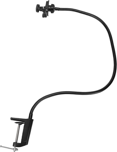 Camerastandaard Zwanenhals - Webcam Arm - Streaming Videogesprekken - Flexibele Positionering - 5.5 cm klem - Zwart