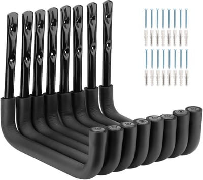 SnelShoppen - 8 Pack Heavy Duty Ladder Hooks 25cm voor Garage Opslag - Wandgemonteerde Organizer voor Fietsen, Skis, Gereedschap, Tuinmeubels en Sport