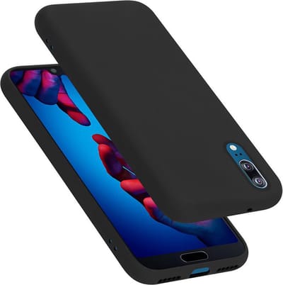Cadorabo Hoesje geschikt voor Huawei P20 in LIQUID ZWART - Beschermhoes gemaakt van flexibel TPU silicone Case Cover