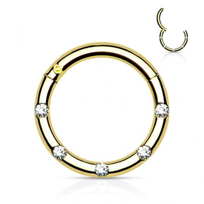 Piercing PVD 5 Flush Petite 1.2x10 - goud - LMPiercings