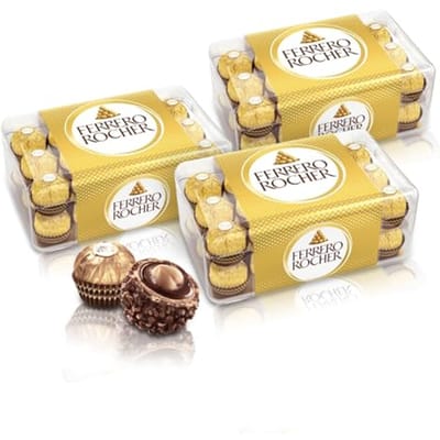 Ferrero Rocher Hazelnoot Melkchocolade, 30 stuks x 3 dozen, 1125g, perfect voor White Day, Nieuwjaar, of elke gelegenheid. Een populair cadeau, stijlvol souvenir