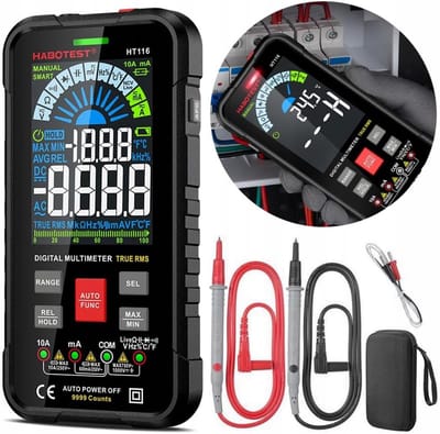 Digitale Multimeter - Universele Tester - Elektrische Metingen - True RMS Waarden - Compact Formaat - Zwart