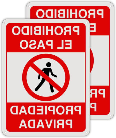 Verboden Toegang Bord - Waarschuwingsbord Privé - Terrein Beveiligen - Reflecterend Aluminium - 21 x 28 cm - Zwart Wit