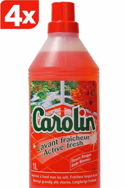 4 x Carolin Vloerreiniger - Rode Bloemen 1L