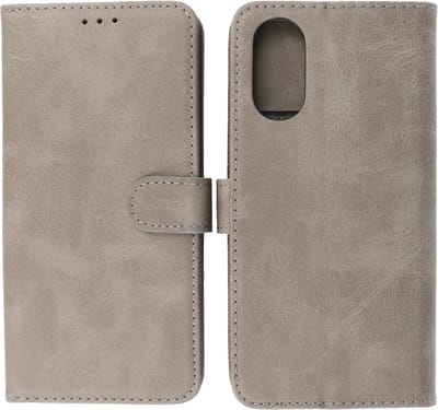 Oppo A17 Hoesje Book Case Portemonnee Telefoonhoesje - Grijs