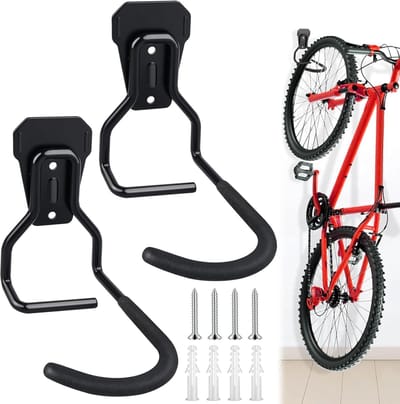 Famanu - Set van 2 L-vormige fietswandhouders, verticale ophanging voor thuis of winkel