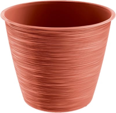 Prosperplast Plantenpot/bloempot paintstripe - kunststof - rood - 15 x 12 cm - stijlvol