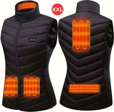 Livano Heated Vest - Verwarmde Bodywarmer - Elektrische Bodywarmer - Jas - Oplaadbaar - Dames - Maat XXL - Zwart