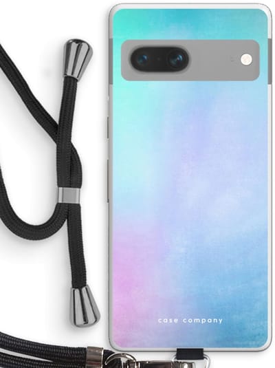 Case Company® - Hoesje met koord geschikt voor Google Pixel 7 hoesje met Koord - Mist pastel - Telefoonhoesje met Zwart Koord - Bescherming aan alle Kanten en Over de Schermrand