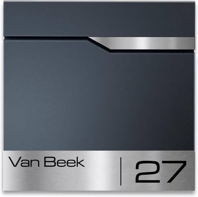 BR1 Brievenbus antraciet met naam en huisnummer 37x37x8.5cm