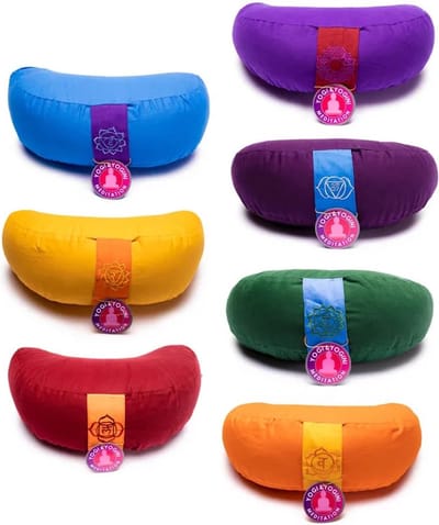 Meditatiekussens SET 7 chakra's halve maan