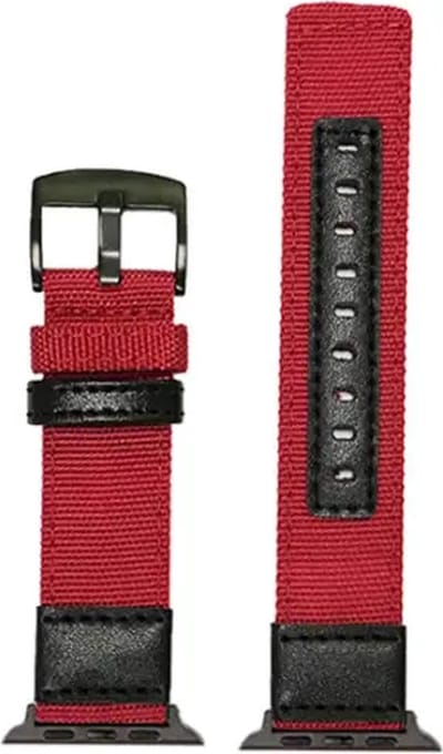 Fungus - Smartwatch bandje - Geschikt voor Apple Watch 38 / 40 / 41 mm - Series 1 2 3 4 5 6 7 8 9 SE iWatch - Stof - Nylon - Rood