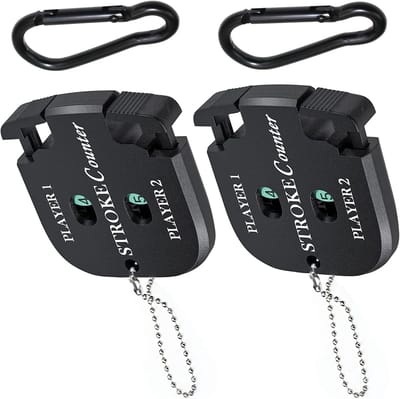 Golf Score Teller Set met 2 Carabiners - Handmatige Score Indicator voor 2 Spelers, Ideaal voor Golfwedstrijden en Training