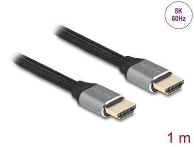 Delock Ultra High Speed HDMI Cable 48 Gbps 8K 60 Hz grey 1 m certified