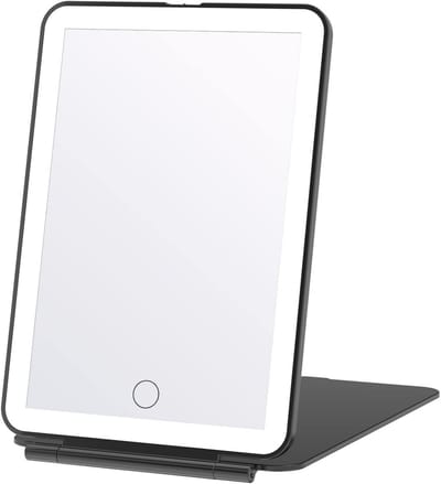 Draagbare Oplaadbare Make-upspiegel met LED Verlichting en Touchscreen - Dimbaar met 72 LED Lampjes in 3 Kleuren