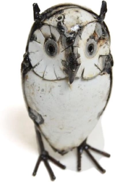 Floz Design metalen uil - ijzeren uilenfiguur - fairtrade cadeau voor de vogelliefhebber