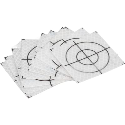 50 Pièces Cible Réflecteur Autocollante Bande Réflective Auto-adhésive pour Mesure par Station Totale 6x6cm 2.36x2.36in white