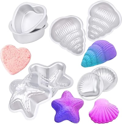 Dailygoody - Badebombe Formen - DIY Bad Bomvormen Set - Handgemaakt Spa Genot - Wit - Crafting Kits - Voor Creatieve Projecten - Set van 8