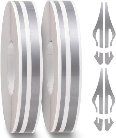 OUYLAF Autostickers - auto stickers strepen - auto stickers - Auto krijtstreep tape - krijtstreep automotive tape - Auto DIY stickers - Autotape - motorboot, racestrepen helm doe plakband - 2 rollen x 33 ft - grijs