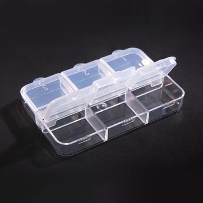 Dailygoods- Opbergdozen 4 Stuks - Opbergdoos met Vakjes - Mini Opbergdozen - Plastic - Transparant - 7.5 x 5 x 1 cm