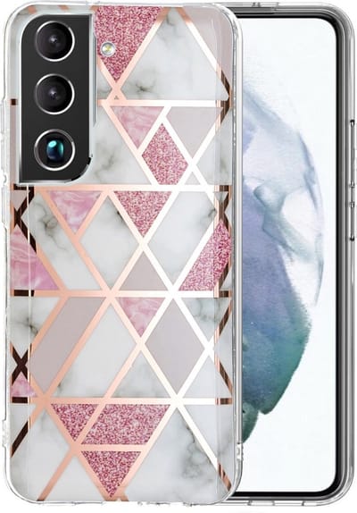 Coverup Hoesje - Geschikt voor Samsung Galaxy S22 Plus Hoesje - Coverup Marble Design TPU Back Cover - Roze