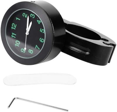 Dailygoods - Motorfiets Stuurklok - Waterdicht - Aluminiumlegering - Zwart - Horloge Accessoire - Geschikt voor Universele Motorfietsen