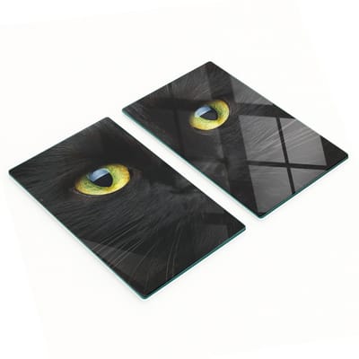 Decoratieve glazen snackplanken met kattenoogmotief, 2x30x52 cm