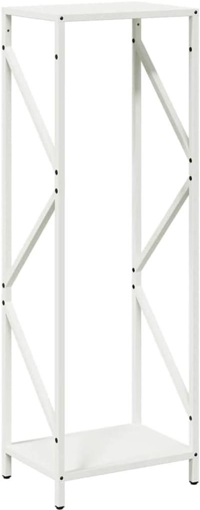 Brandhoutrek - Houtblokhouder - Opslag Binnen - Koudgewalst Staal - 34x25x100 cm - Wit