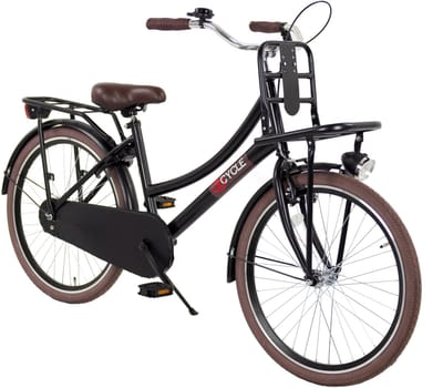 2Cycle Transportfiets kinderfiets 24 inch (8 tot 10 jaar) voor Meisjes Zwart