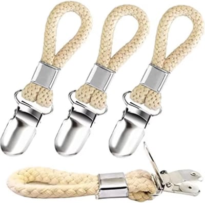 Actie4you® - 4 stuks handdoek haakjes - Wit - 3x10cm – handdoek haakjes - handdoek clips - handdoek knijpers - theedoek haakje - handdoek hanger - theedoek clips – handdoek lusjes