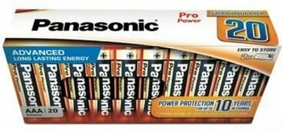 Panasonic AAA LR03PPG batterijen 20 stuks