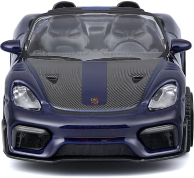 Bburago Porsche 718 - Modelauto - Schaal 1:43 - Donker Blauw/Carbon