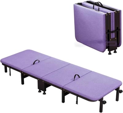 Opvouwbaar Bed - Gastbed Klapbed - Ontspannen Slapen - Ruimtebesparend Ontwerp - 184 x 70 cm - Paars