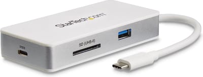 StarTech.com USB-C 4-in1 multiport adapter - SD (UHS-II) kaartlezer - 100W Power Delivery - 4K HDMI - GbE - 1x USB 3.0