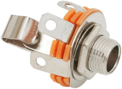 10x Jack Aansluiting 6,3 mm Mono – Inbouw Jack Socket met Schakelcontact – Metalen Audio Connector - 10 Stuks [05132]