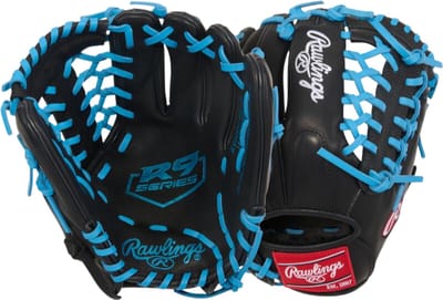 Rawlings - MLB - Honkbal - R9115U-4BCB - Honkbalhandschoen - 11,5 inch - Zwart/Blauw - JEUGD honkbalhandschoen