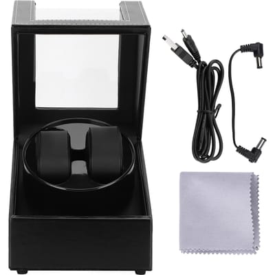 Automatische horlogeopwinderbox voor mechanische horloges, USB-plug-in displaycase in leerstijl gray