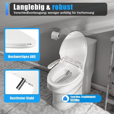 Elektrische Bidet Toiletbril met Verwarmde Zitting en Instelbare Temperatuur
