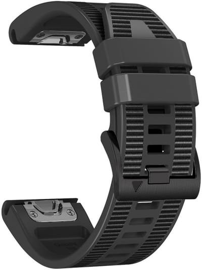 Hybride siliconen-nylon bandje - geschikt voor Garmin Fenix 3 / 5X / 5X Plus / 6X / 6X Pro / 7X / 7X Pro / 8 (51 mm) / Quatix 3 / 6X / Tactix (7) / Enduro (2) / Descent Mk1 / Mk2(i) / Mk3i 51 mm / D2 / Epix Pro Gen 2 51 mm - zwart