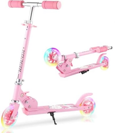 Kickscooter voor Kinderen – 3-10 Jaar Met LED Verlichting, Verstelbaar Handvat & Lichtgewicht Opvouwbaar Ontwerp