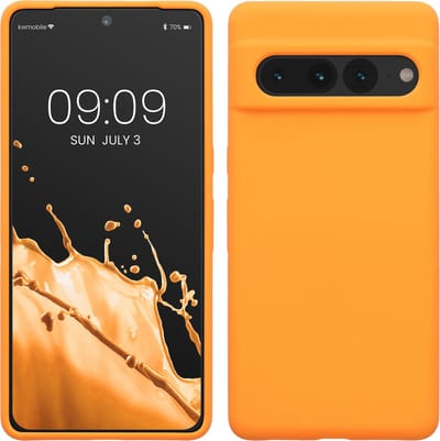 kwmobile telefoonhoesje geschikt voor Google Pixel 7 Pro - Hoesje met siliconen coating - Smartphone case in fruitig oranje