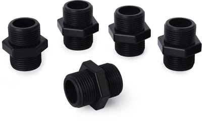 Dailygoods- Connectoren 3/4" BSP - 5 Stuks - PVC Fittingen - Mannelijk/Mannelijk - Zeskantige Tepelbuis - Schuifdraden voor Eenvoudige Installatie - Pijpfitting