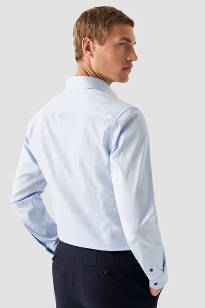Eton Overhemd Subtle Special Detail Uni Color Signature Twill Licht Blauw / male