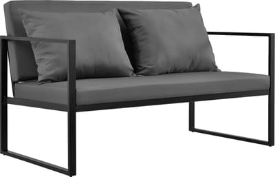 Tweepersoons tuinbank tuin tweezitsbank 70x114x60 cm zwart