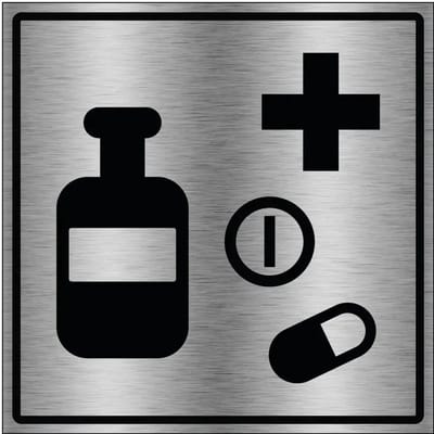 Medicijnen bord - gecoat brushed aluminium | 30 x 30 cm