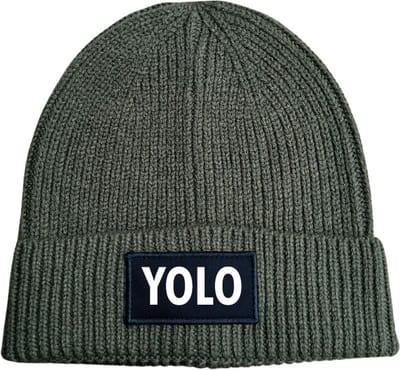 Yolo wintermuts rib gebreid military green - soBAD. | Wintersport | Après ski outfit Warme Muts voor Volwassenen | Heren en Dames Beanie